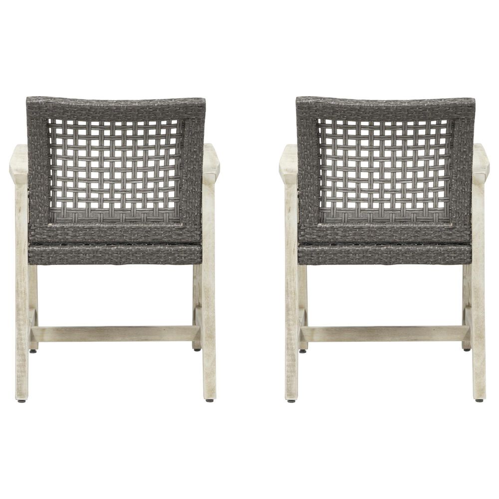 Hearth and Haven Hampton Outdoor Dining Chair in Black and Light Grey (Set of 2), , large