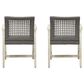 Hearth and Haven Hampton Outdoor Dining Chair in Black and Light Grey (Set of 2), , large