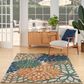 Nourison Aloha 10" x 14" Blue and Green Indoor/Outdoor Area Rug, , large