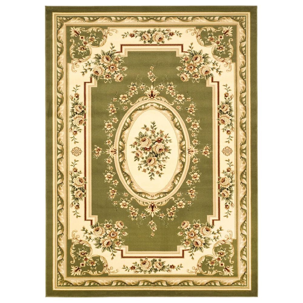 Safavieh Lyndhurst LNH218 8" x 11" Sage and Ivory Area Rug, , large