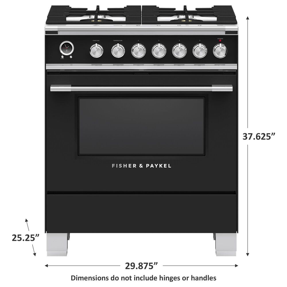 Fisher &amp; Paykel 30&quot; Freestanding Classic Dual Fuel Range in Black, , large