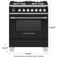 Fisher & Paykel 30" Freestanding Classic Dual Fuel Range in Black, , large