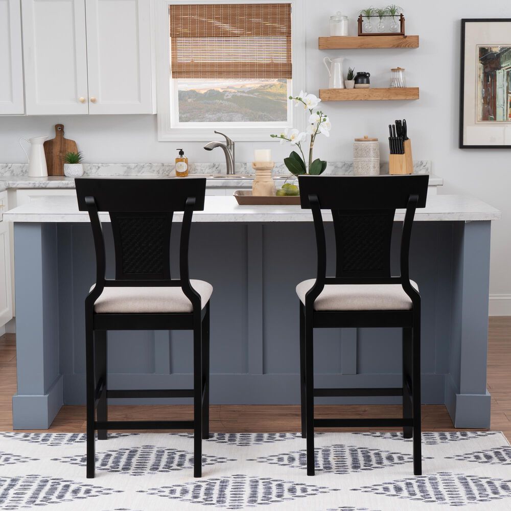 Linon Home Decor Rylan Counter Stool in Black, , large