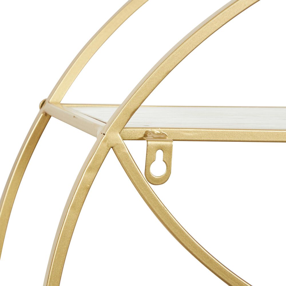 CosmoLiving by Cosmopolitan 22&quot; x 22&quot; Wall Shelf in Gold and Light Natural Brown, , large