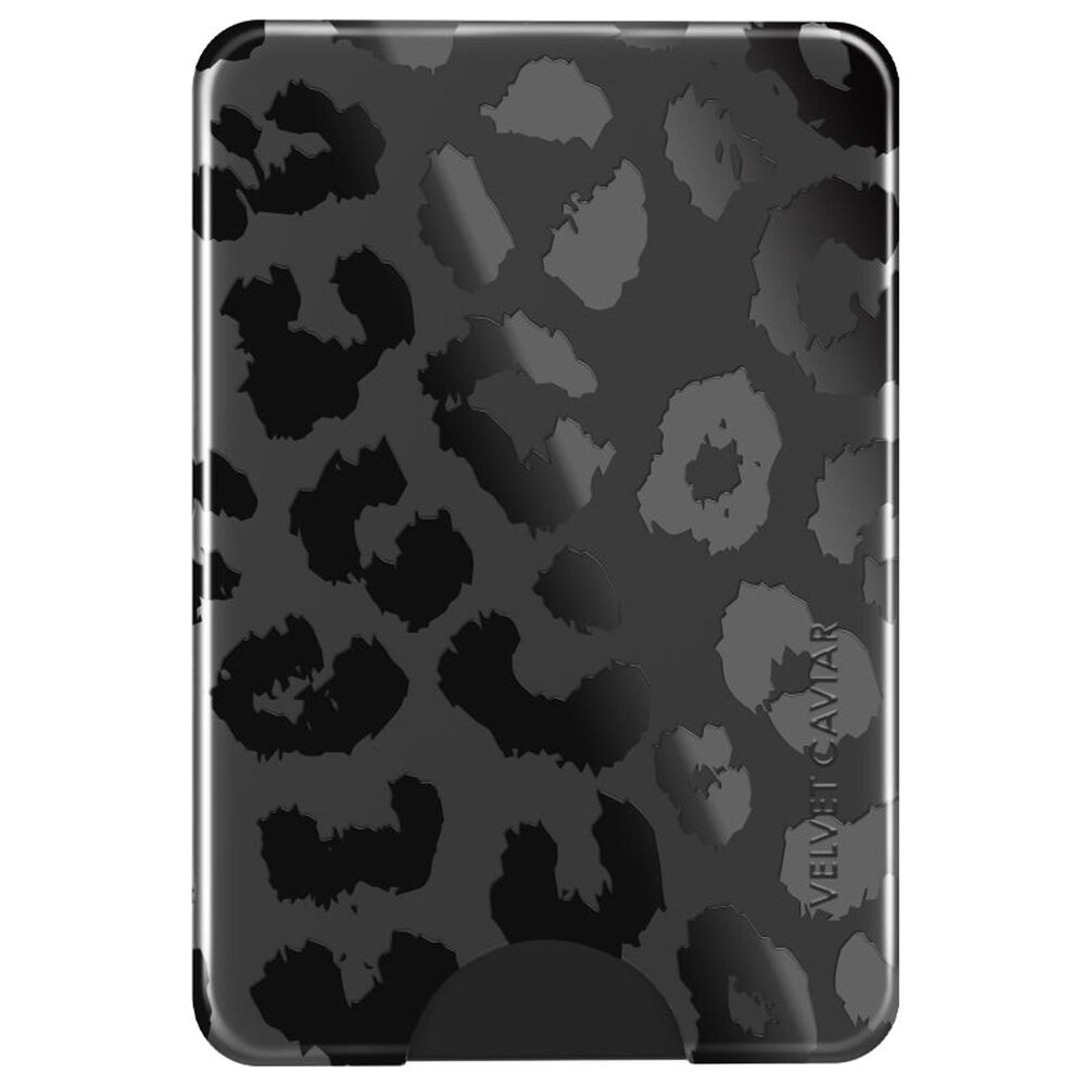 Velvet Caviar MagSafe Phone Wallet in Black Leopard, , large