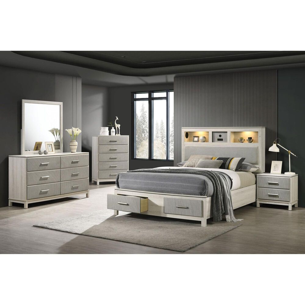 Titanic Furniture Roswell 6-Drawer Dresser and Mirror in Beige, , large