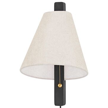Mitzi Lighting Ellen 1-Light Plug-In Sconce in Aged Brass and Charred Ash, , large