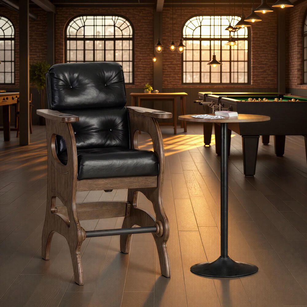 Hawthorne Furniture Tavern Spectator Barstool with Black Cushion in Whiskey, , large