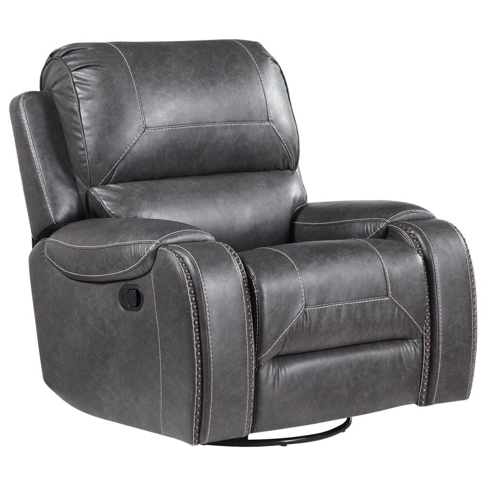 Steve Silver Keily Manual Swivel Glider Recliner in Dove Grey, , large
