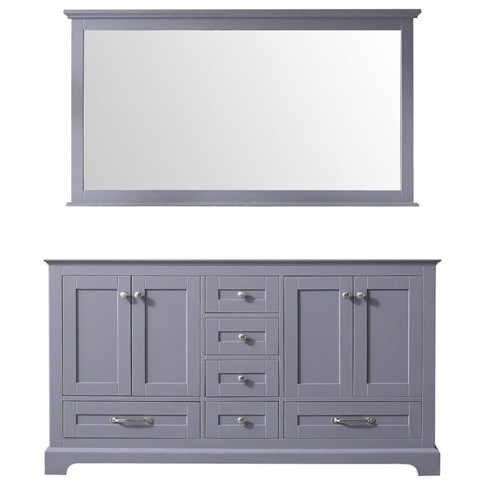 Lexora Home Dukes 60" Double Bathroom Vanity with 58" Mirror in Dark Grey, , large