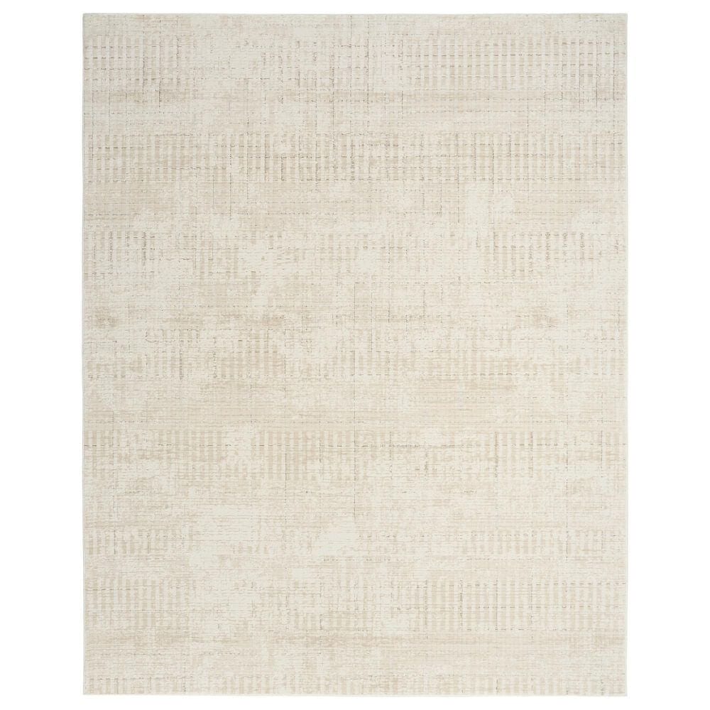 Nourison Grand Street GRN02 Ivory and Beige 9" x 12" Area Rug, , large
