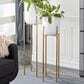 Maple and Jade Dome Planter with Removable Stand in Polished White and Gold (Set of 2), , large