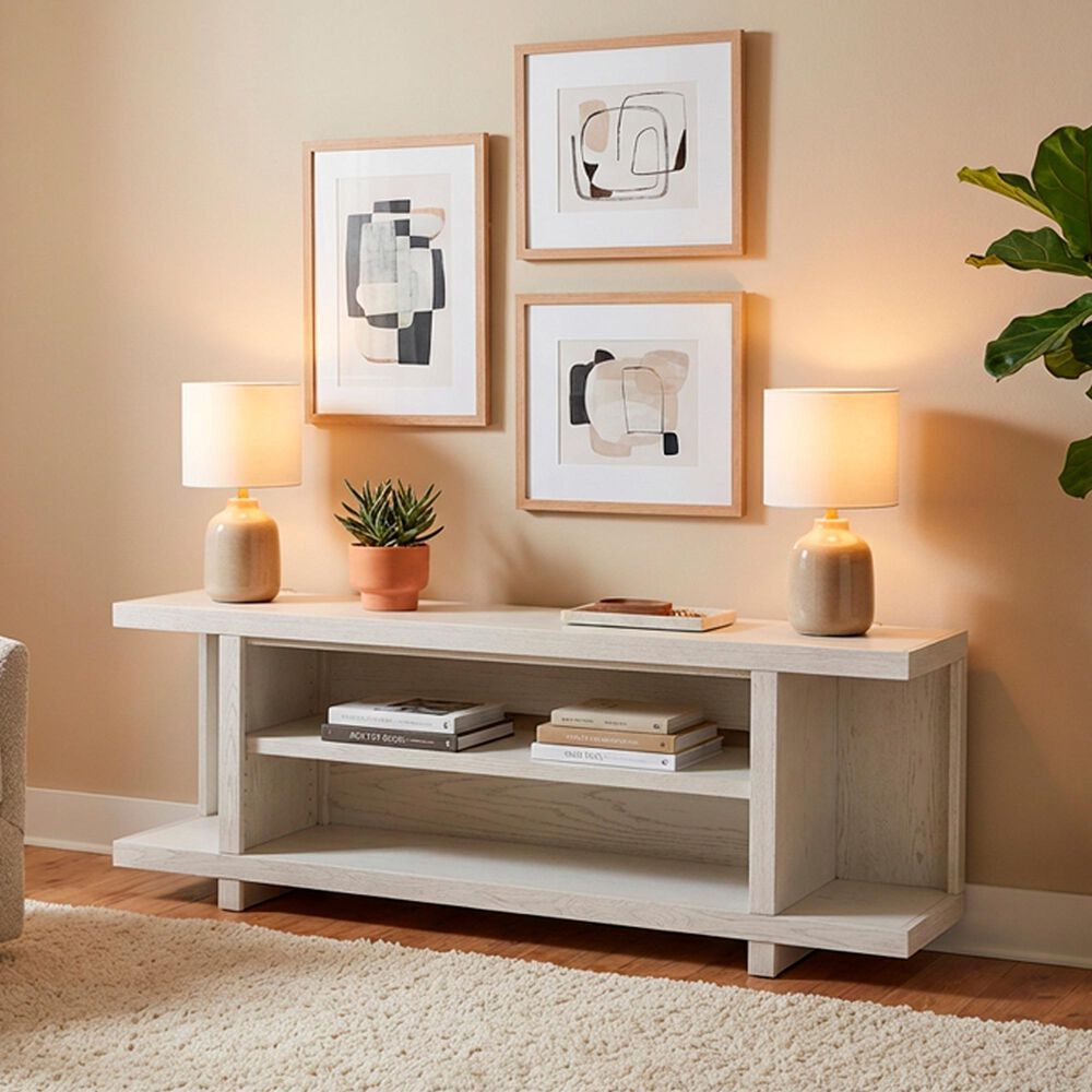 Riva Ridge Latitude 67" Open Console in Brushed White, , large