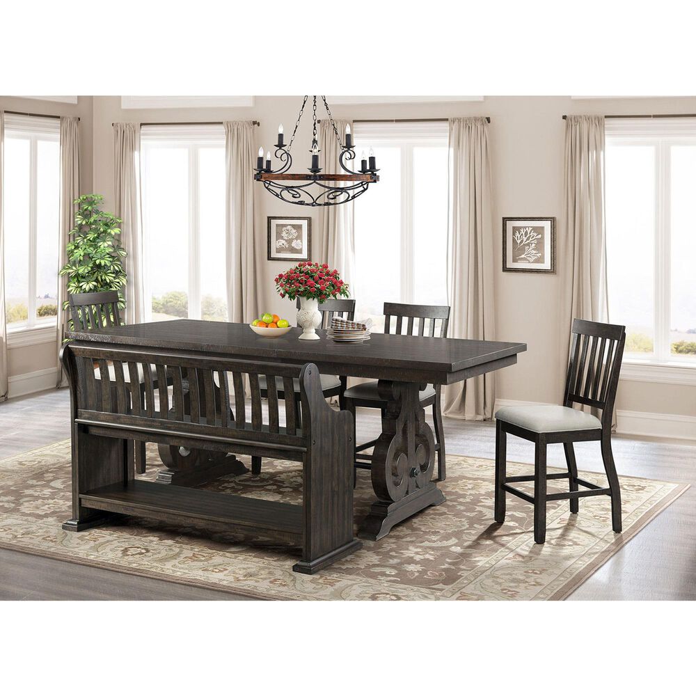 Mayberry Hill Stone 24&quot; Slat Back Counter Stool in Dark Ash, , large
