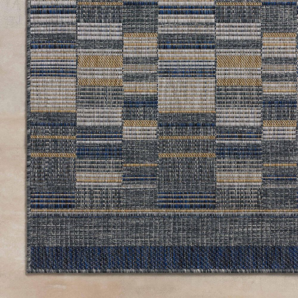 Loloi II Birch 2&#39;3&quot; x 3&#39;9&quot; Denim and Gold Indoor/Outdoor Area Rug, , large