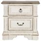 Belle Furnishings Abbey Park 2 Drawer Nightstand with Charging Station in White, , large