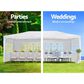 HOMLUX 10" x 20" Outdoor Canopy Gazebo with Sidewalls for Party in White, , large