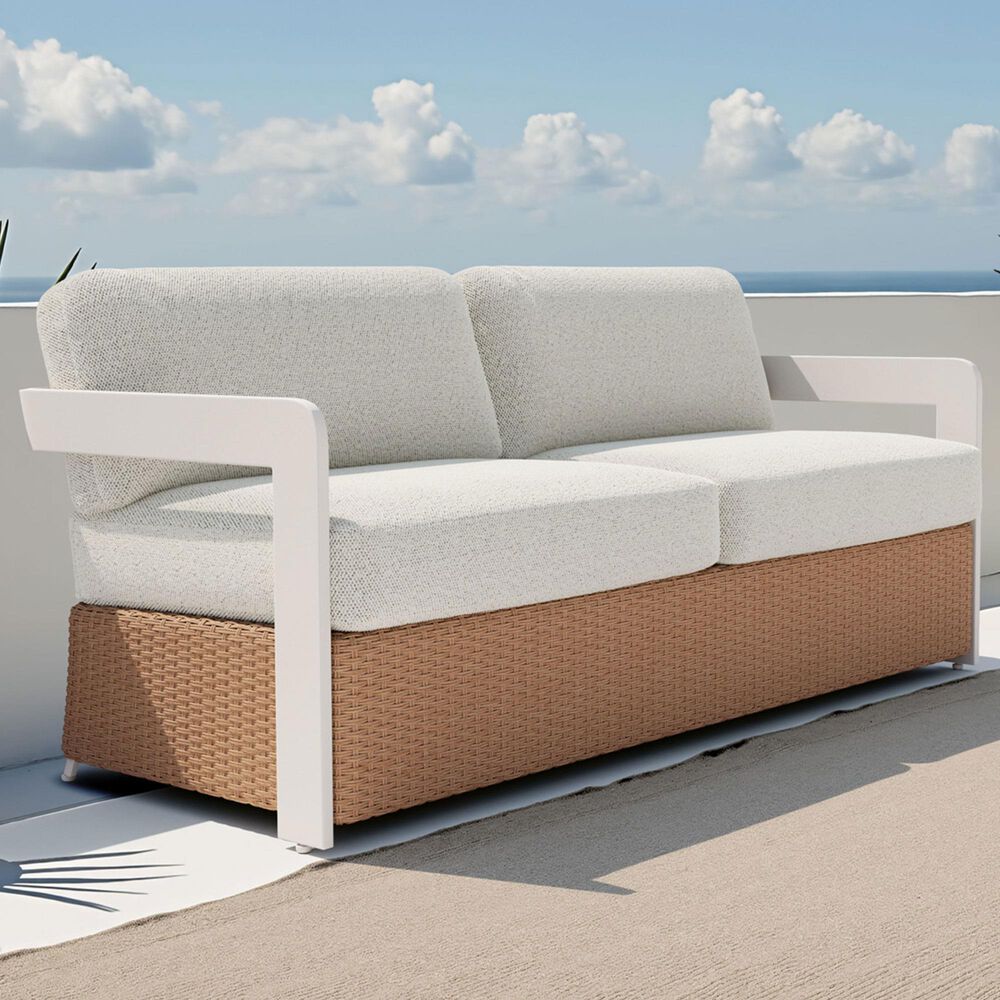 Zuo Modern Gelo Sofa in White and Brown, , large