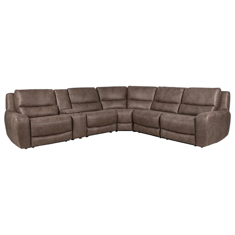 Oxford Furniture Cheers 6-Piece Power Reclining Sectional in Texas Slate, , large