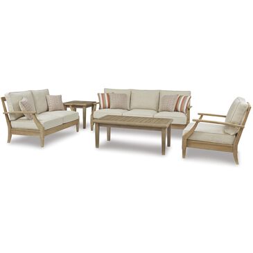 Ashley Clare View 5-Piece Patio Conversation Set in Beige, , large