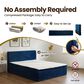 HOMLUX Plush Queen Mattress with Blue Headboard, , large