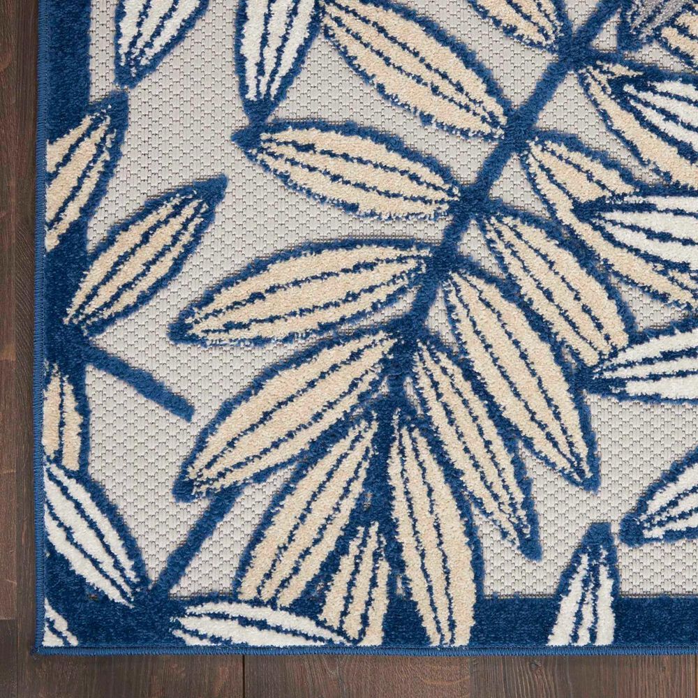 Nourison Aloha ALH18 2&#39;3&quot; x 10&#39; Ivory and Navy Indoor/Outdoor Runner, , large