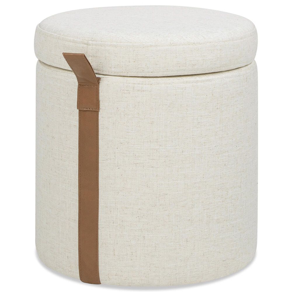 Jennifer Taylor Home Brandy Ottoman with Storage in Flax White, , large