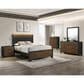Crown Mark Nemy 3 Piece Queen LED Panel Bedroom Set in Brown, , large
