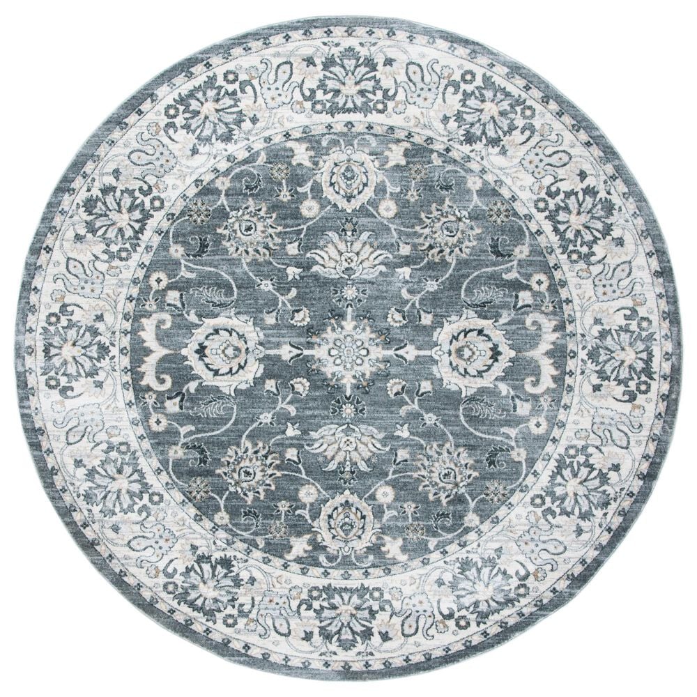 Safavieh Isabella ISA940F 6"7" Round Gray and Cream Area Rug, , large