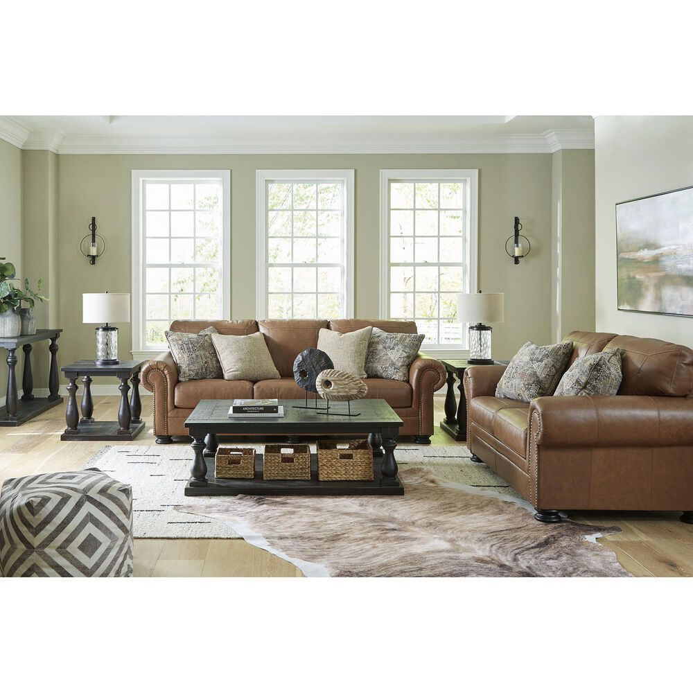 Ashley Carianna Stationary Loveseat in Caramel, , large