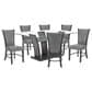 Crown Mark Camelia 7-Piece Rectangle Dining Set in Dark Gray and Clear, , large