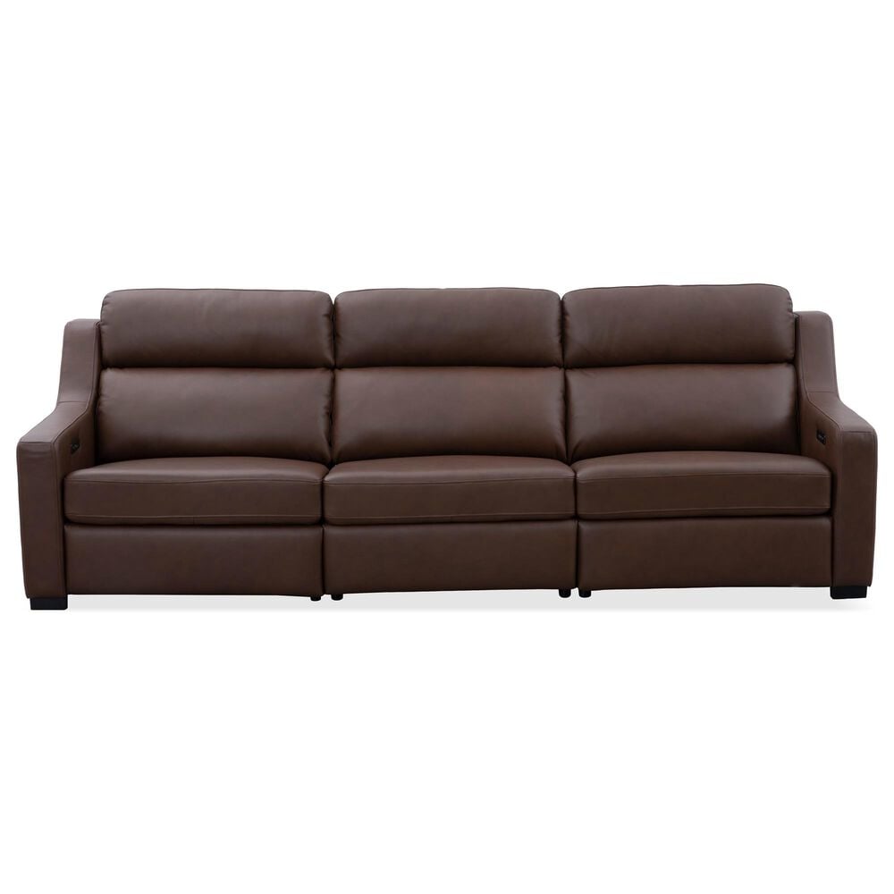Oxford Furniture Leather Power Reclining Sofa in Ajax Umber, , large