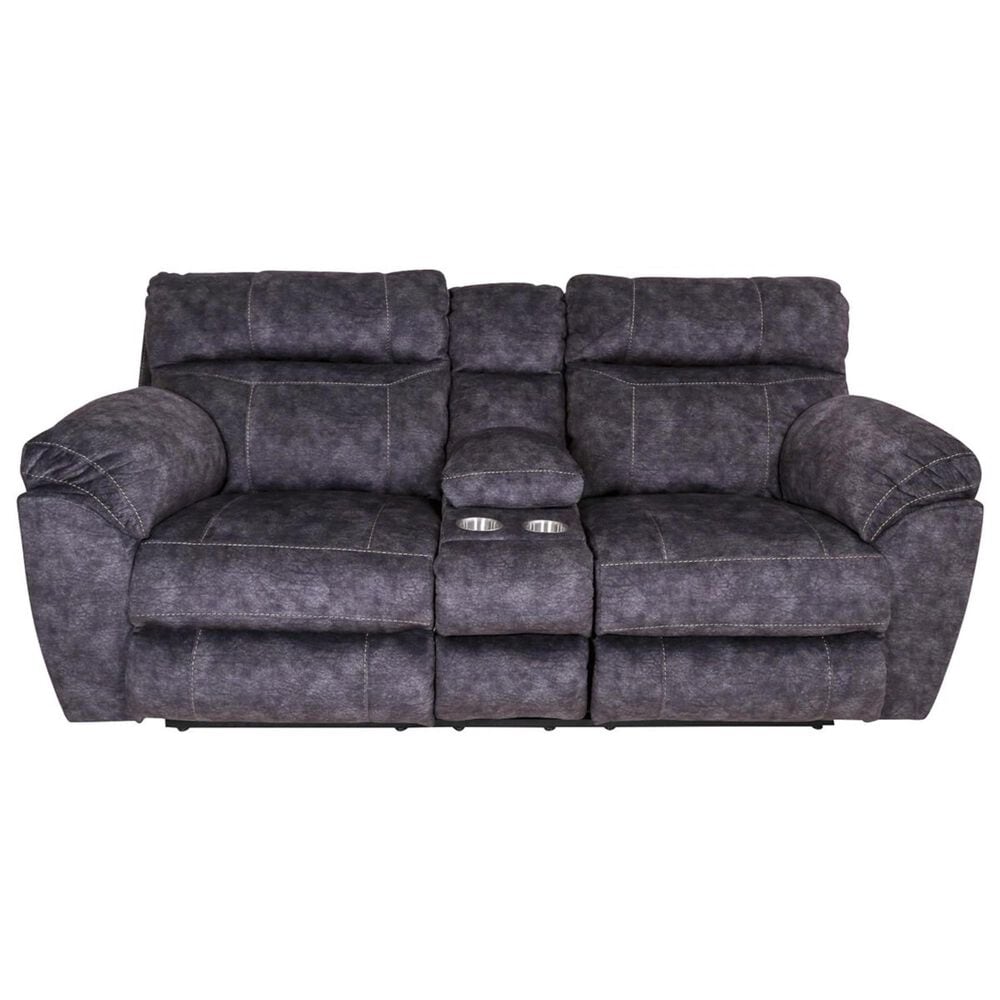 Catnapper Sedona Power Reclining Console Loveseat with Power Headrest in Smoke, , large