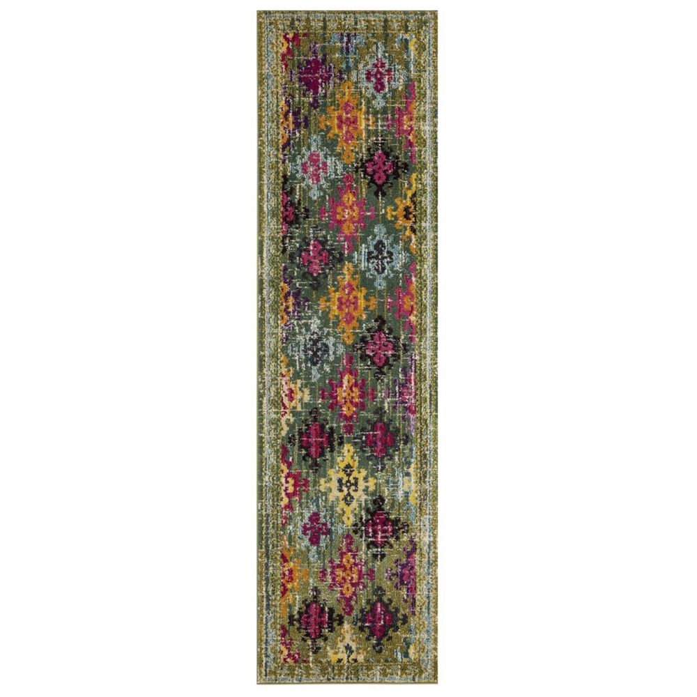 Safavieh Monaco MNC244G 2"2" x 8" Green Runner, , large