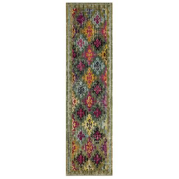 Safavieh Monaco MNC244G 2"2" x 8" Green Runner, , large