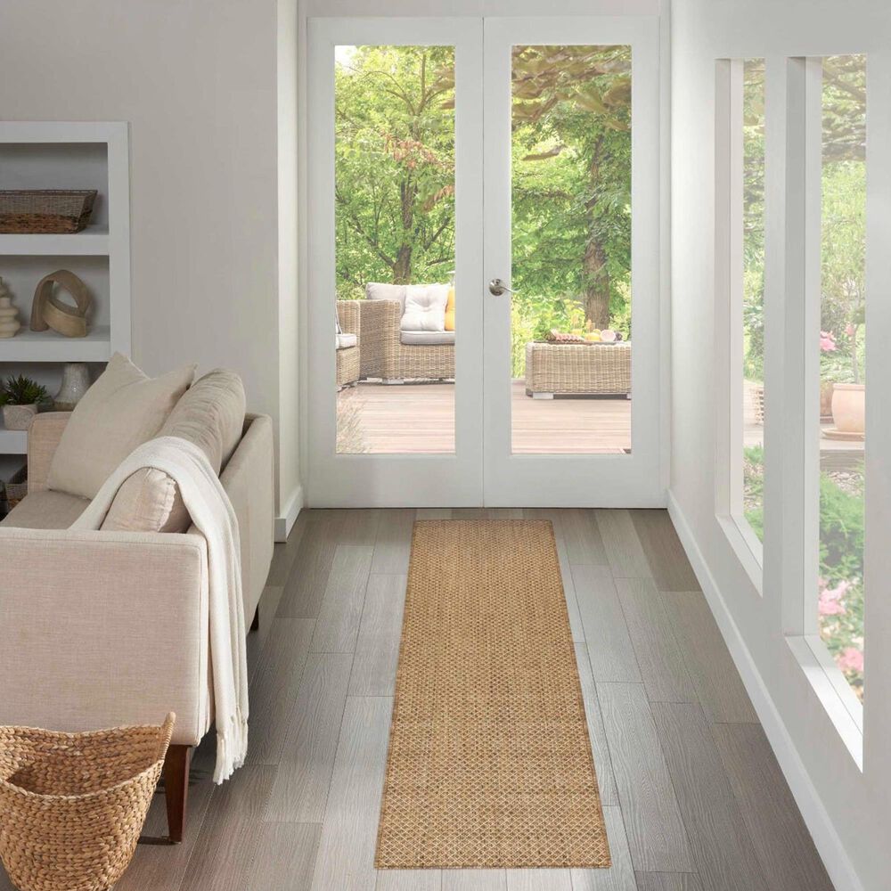 Nourison Courtyard Jute 2&#39; x 6&#39; Indoor/Outdoor Runner, , large