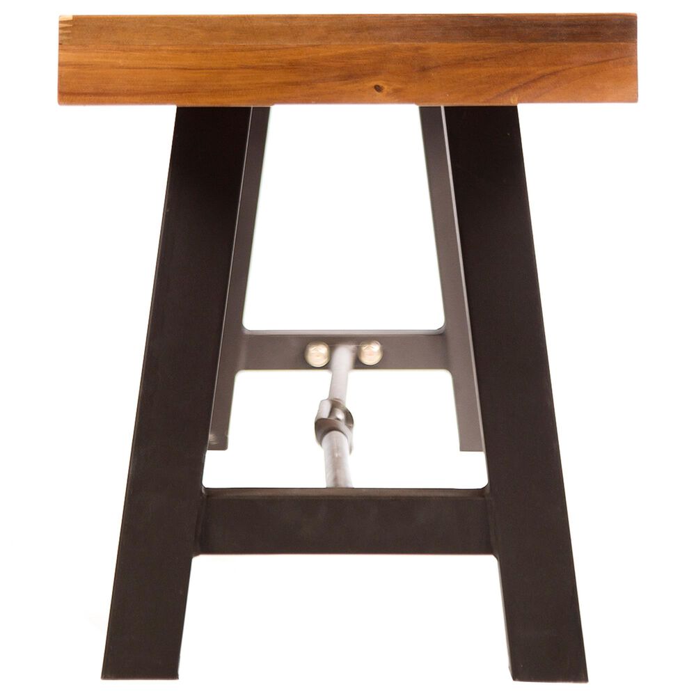 Hearth and Haven Outdoor Dining Backless Bench in Teak and Black, , large