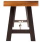 Hearth and Haven Outdoor Dining Backless Bench in Teak and Black, , large