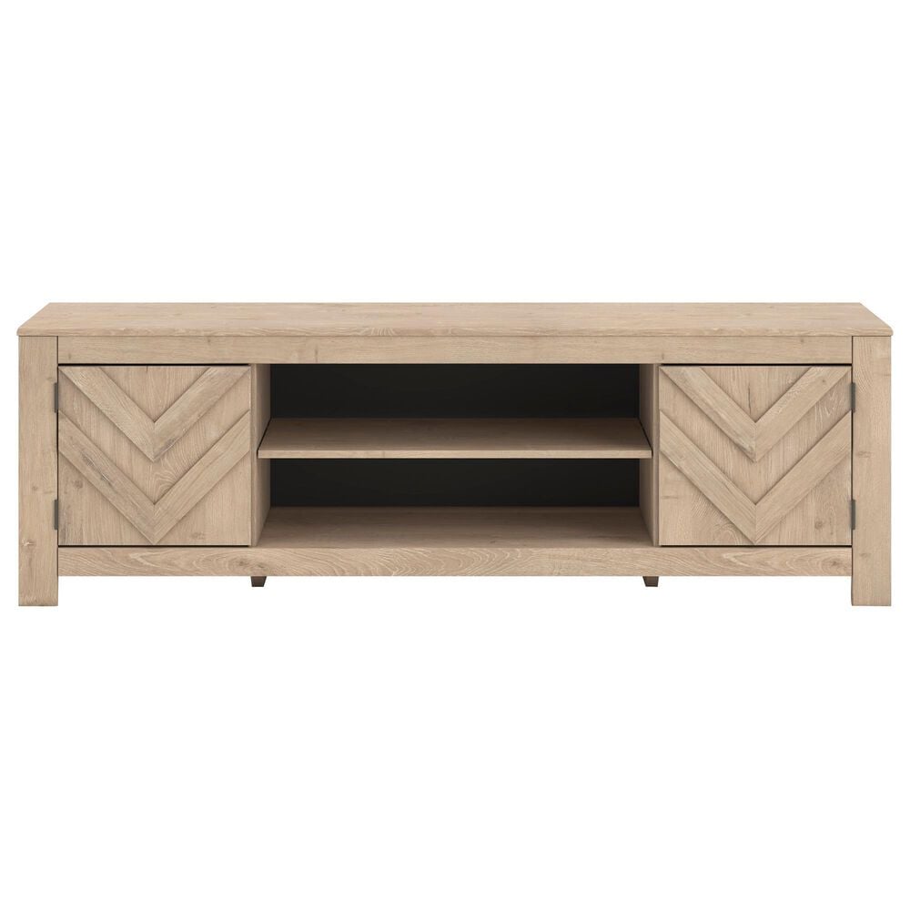 Ashley Cayboni 71&quot; Large TV Stand with Fireplace Option in Tan, , large