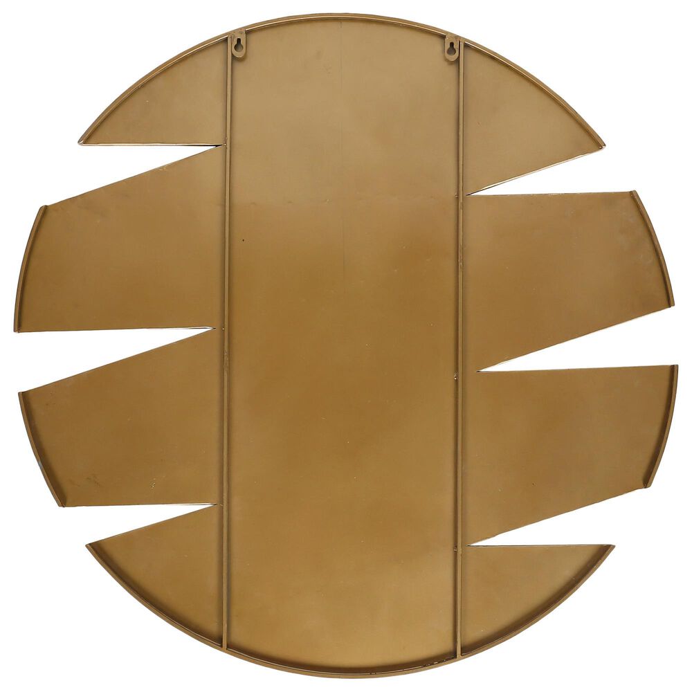 Flair Industries Round Wall Mirror in Ribboned Gold, , large