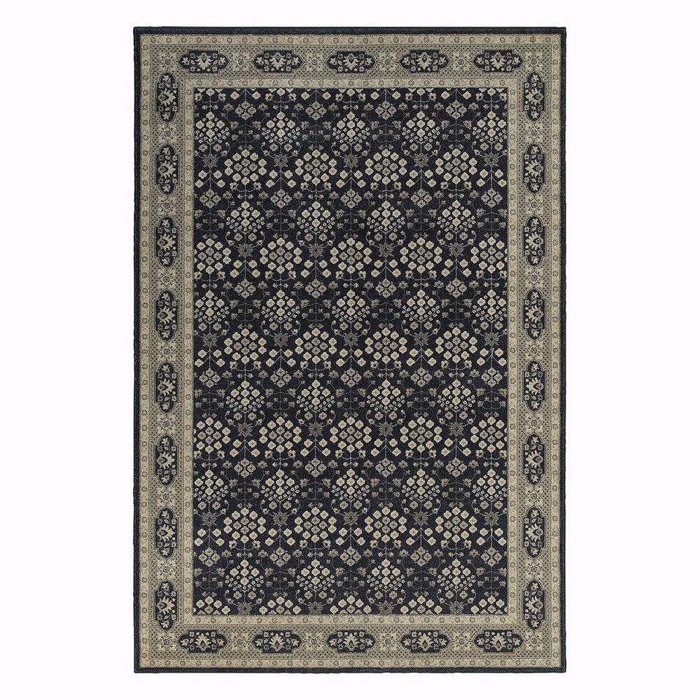 Oriental Weavers Richmond 119B 5"3" x 7"6" Tan/Navy Area Rug, , large