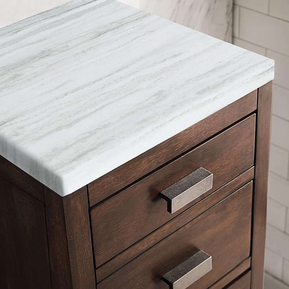 James Martin Vanities Addison 15&quot; Base Cabinet in Mid Century Acacia with 3 cm Arctic Fall Solid Surface Top, , large