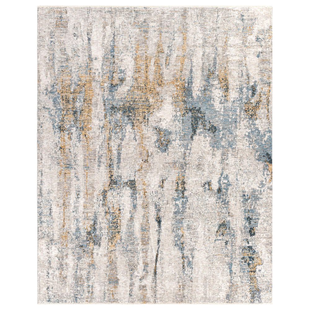 Surya Cardiff CDF-2306 Medium Gray, Light Blue, Mustard and Dark Blue 5" x 7"5" Area Rug, , large