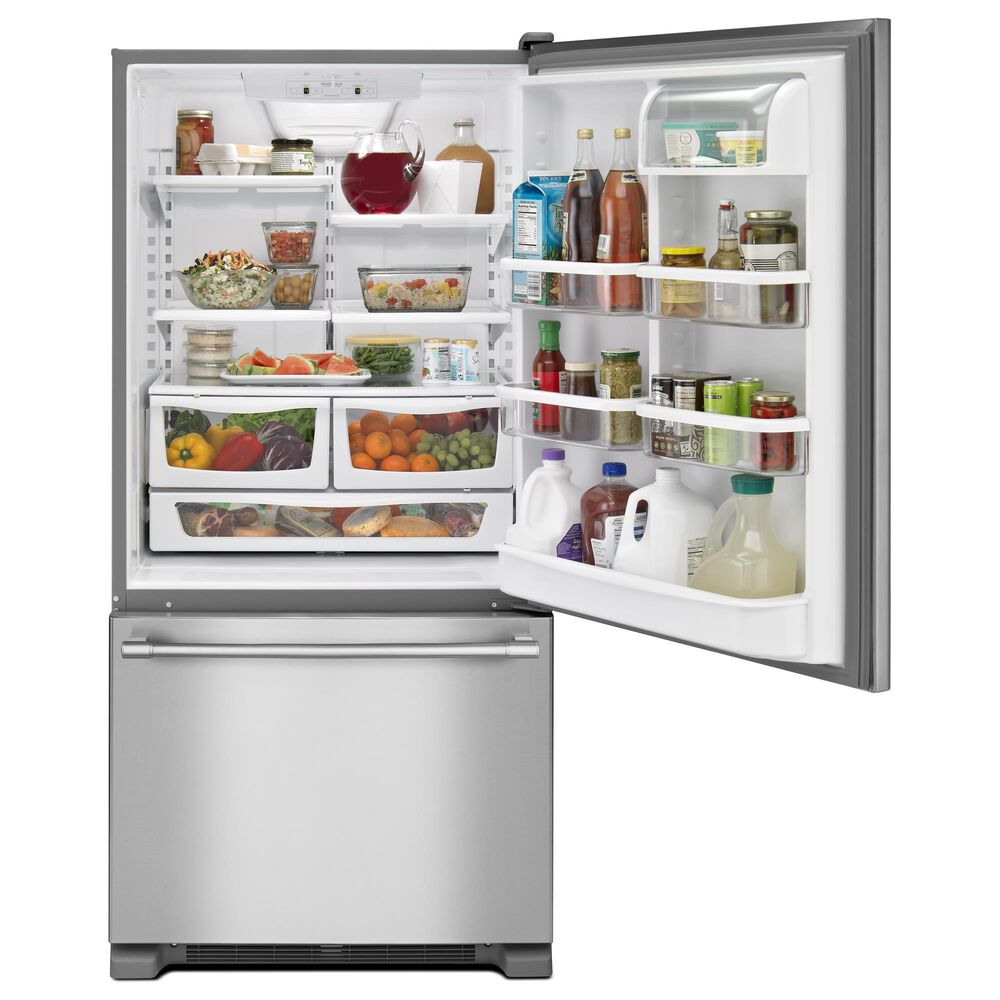 Maytag 18.67 Cu. Ft. Bottom Mount Refrigerator in Fingerprint Resistant Stainless Steel, , large