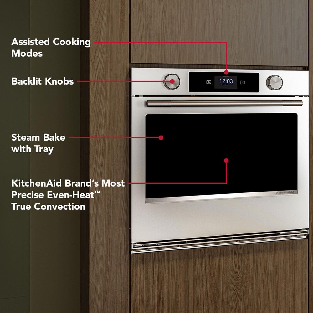 KitchenAid 2-Piece Kitchen Package with PrintShield Stainless Steel 30" Smart Single Wall Oven and Stainless Steel 30" Gas Cooktop, , large