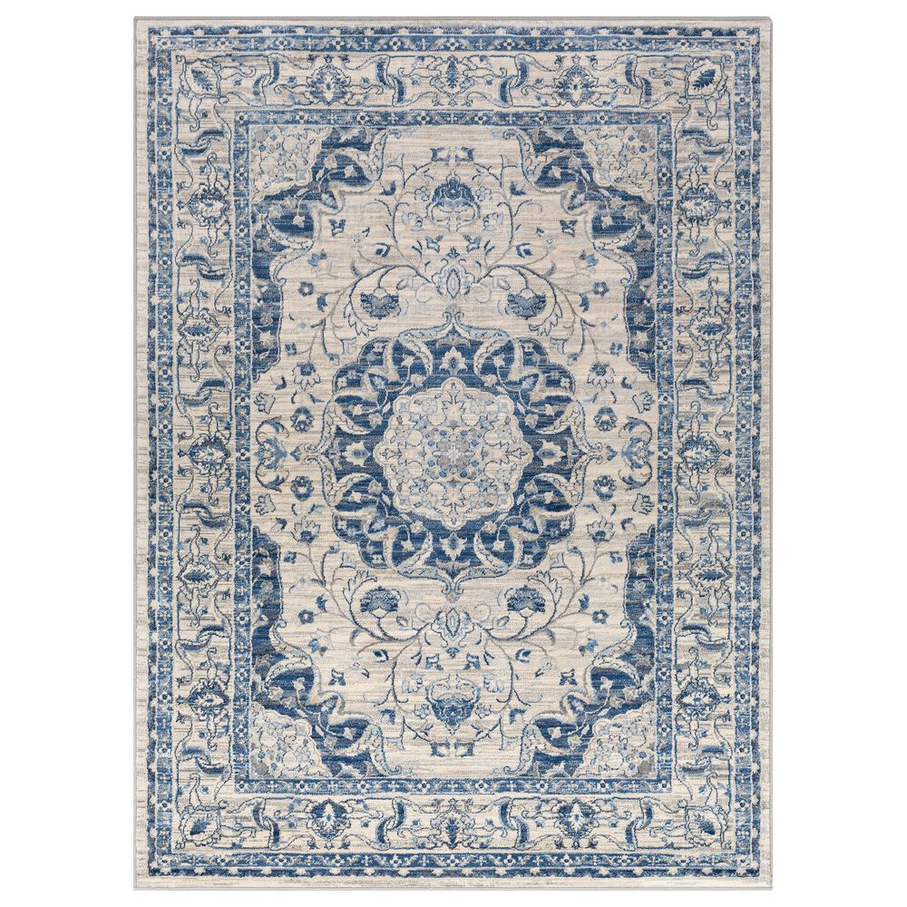 Surya Monaco MOC-2318 6'9" x 9'9" Navy, Silver Gray and Cream Area Rug, , large