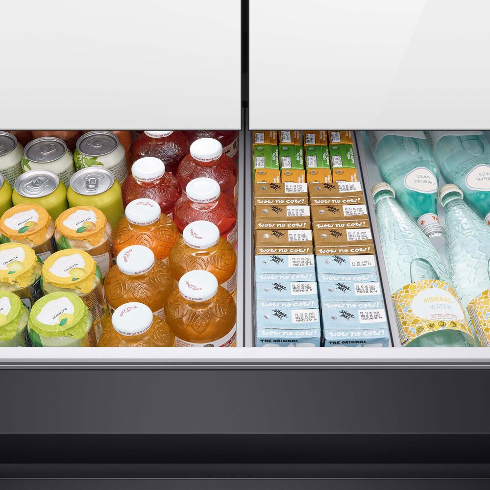 Samsung Bespoke 29 Cu. Ft. French Door Refrigerator with White Glass Family Hub Panel Included - Additional Panels Sold Separately, , large