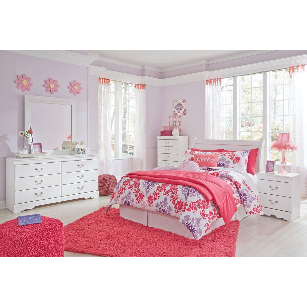 Ashley Anarasia 6-Drawer Dresser and Mirror in White, , large