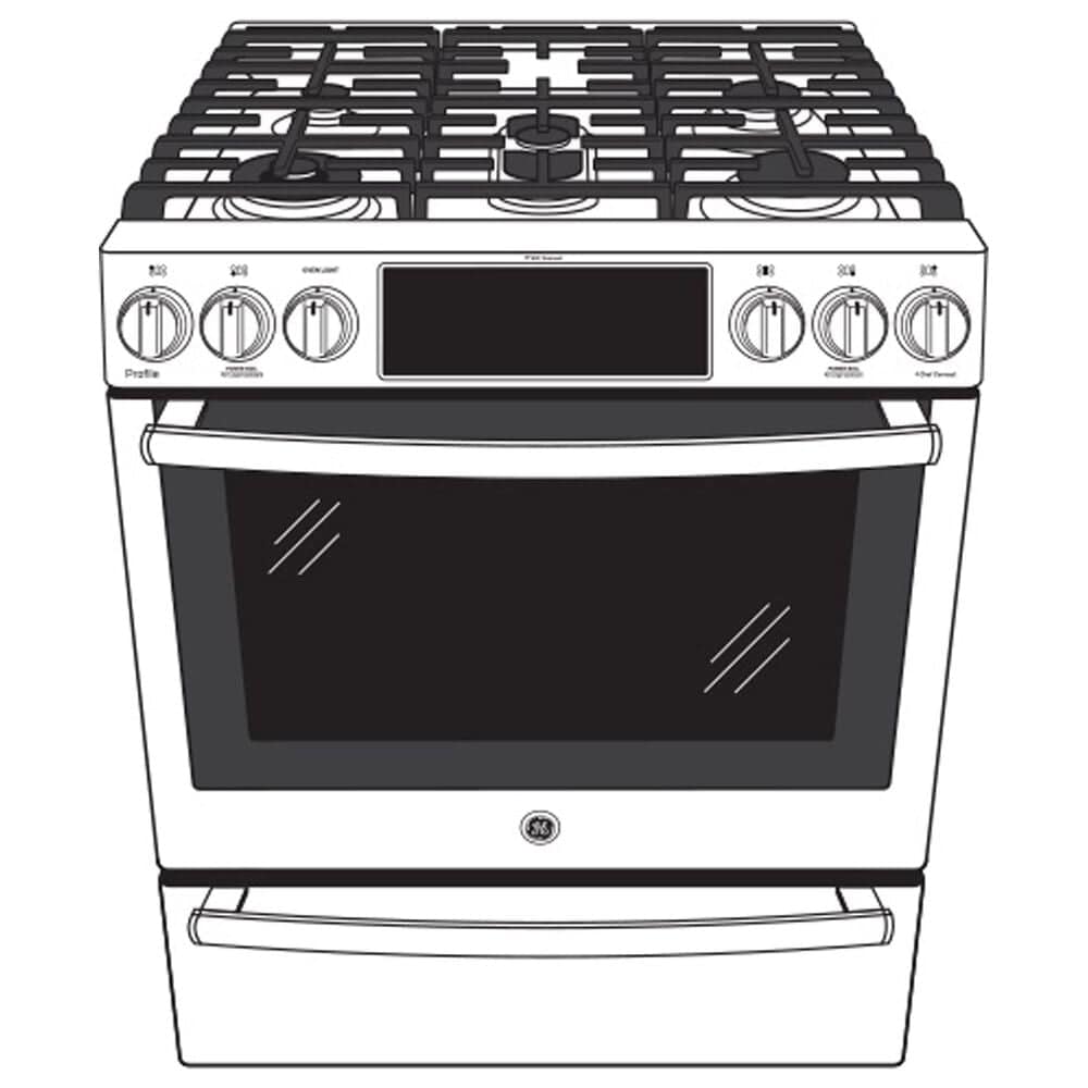 GE Profile 30&quot; Smart Slide-In Front Control Gas Range in Black Stainless Steel, , large
