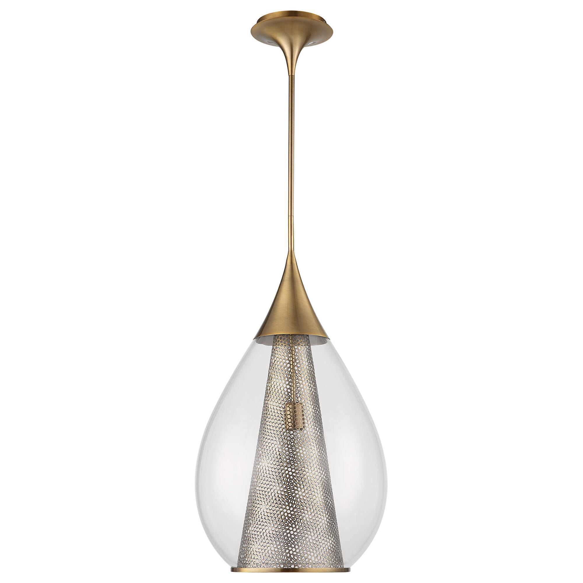 Uttermost Big Drip 1 Light Pendant in Antique Brass NFM